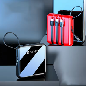 Portable 10000mAh Power Bank with Built-in Cables External Battery Charger for Promotional Gift