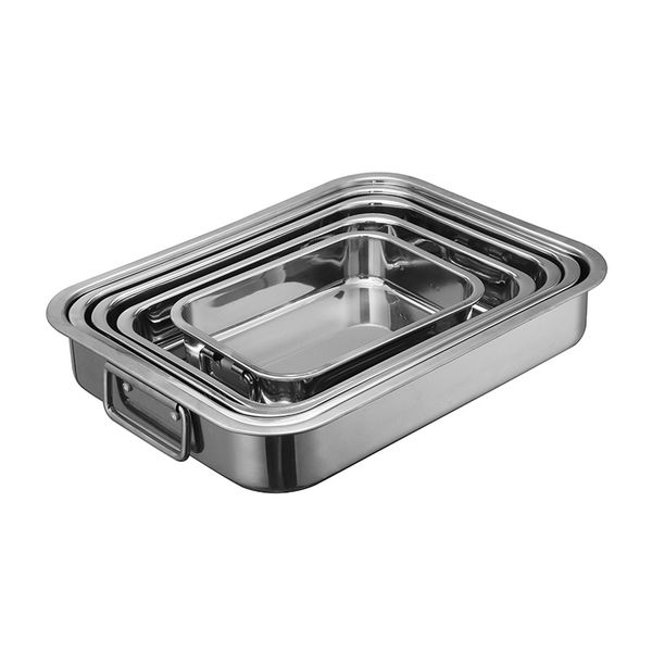Stainless Steel Serving Tray Square Roasting Pan With Rack