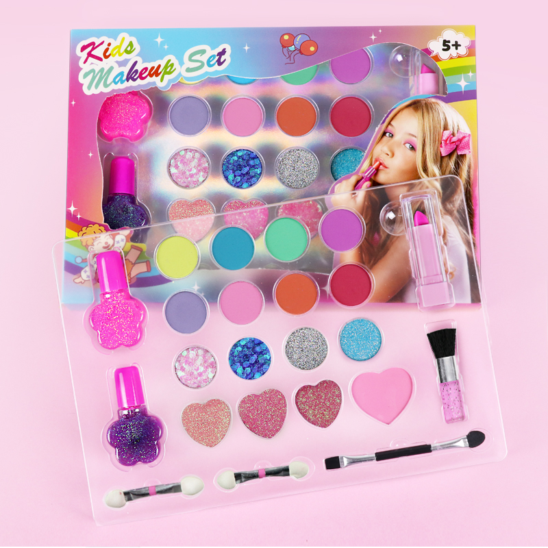 GP Kids Makeup Kit for Little Girls Children Princess Play face painting nail beauty Birthday Toys Gift Real makeup set