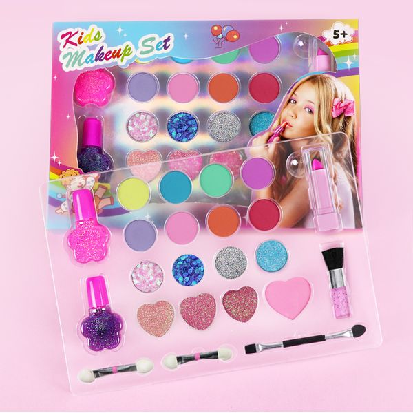 GP Kids Makeup Kit for Little Girls Children Princess Play face painting nail beauty Birthday Toys Gift Real makeup set
