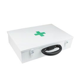 Metal Wall Mounted Emergency Kit Survival Rescue Box Empty First Aid Kit (5-50 Persons) in White Metal Box by Firstaider