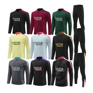 2425 Football Training Clothing Autumn/Winter Casual Sports jersey Adult Paris Half Zipper Set soccer jersey
