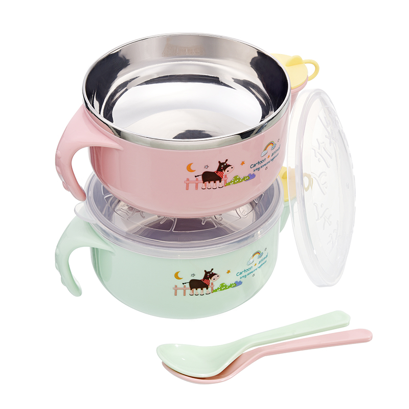 Taizhou Shine Home Products Co., Ltd. China manufacturer water injection plastic stainless steel baby kid bowl tableware