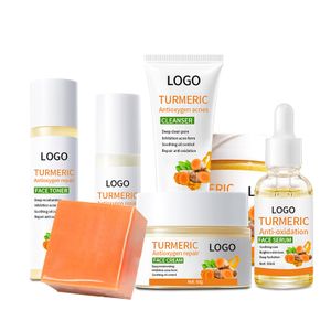 Private Label Serum Brightening Skincare Anti Acne Face Creamturmeric Skin Care Set