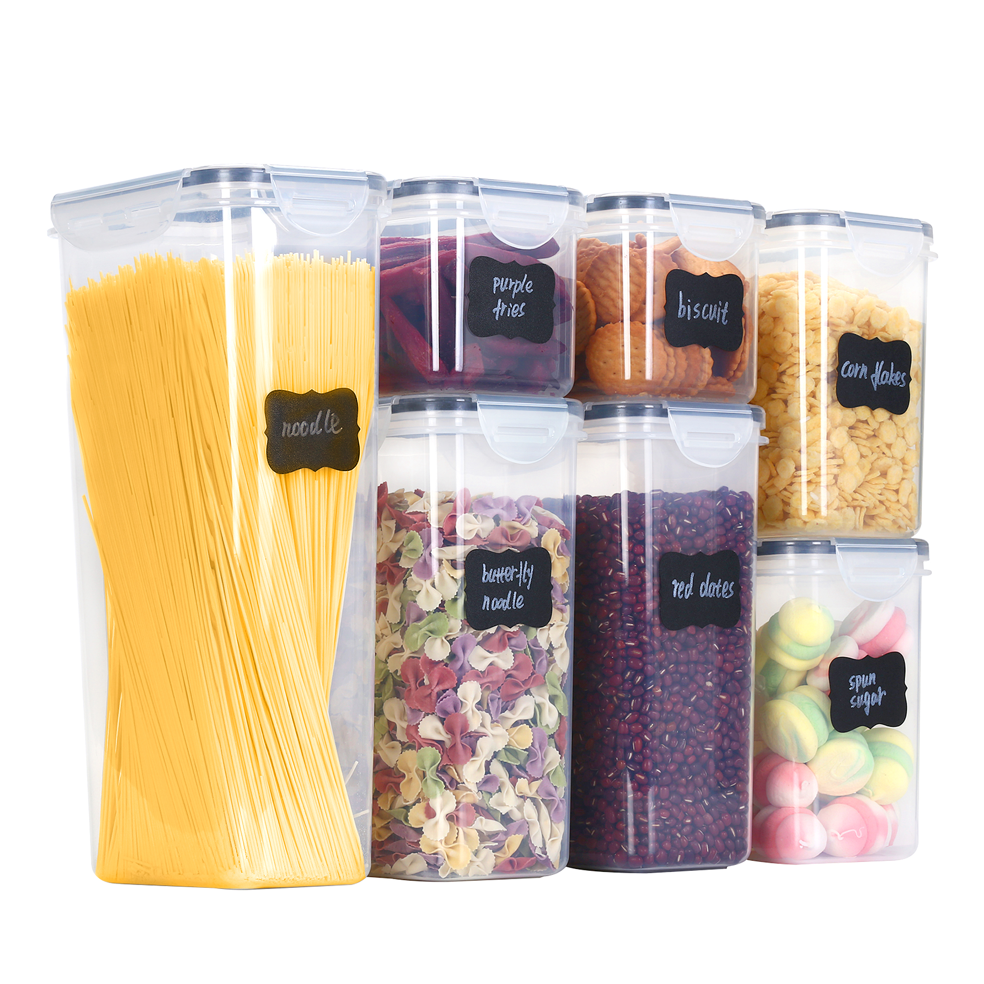 Shenzhen Baoying Daily Necessities Co., Ltd. Kitchen Storage Box Plastic Airtight Cans Pantry dry Food Organizer With Lids Rice Food Storage Container