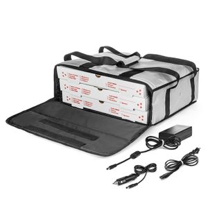 120V 12V Home and Car Dual Use  Heated Insulated Pizza Delivery Bag Food Polyester 7 Days Waterproof Pizza Delivery Box