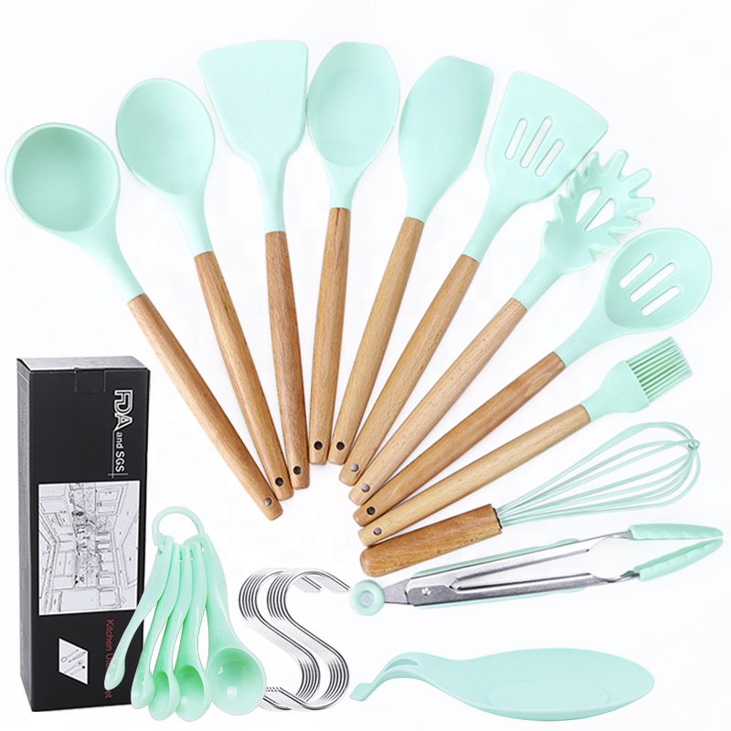 Hot Selling - Kitchen Utensils Set Silicone for Cooking with Holder 11pcs/Set Giftbox Package Kitchen Accessories