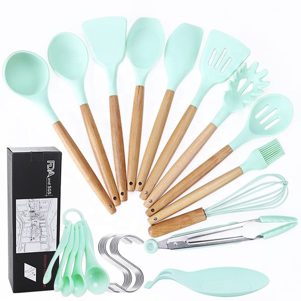 Hot Selling - Kitchen Utensils Set Silicone for Cooking with Holder 11pcs/Set Giftbox Package Kitchen Accessories