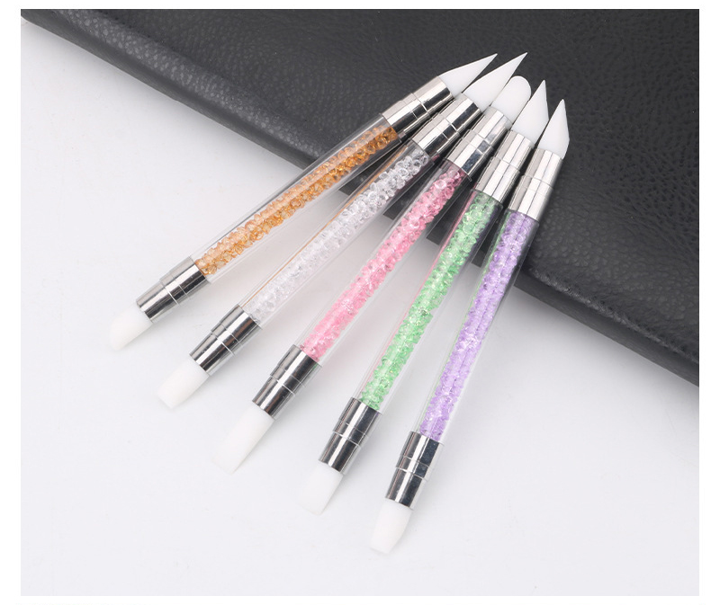 Hot Sell Silicone Press Pen Wedge Deer Hoof Brush Nail Carving DIY Glitter Powder Sticker Manicure Tool