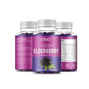 Private Label 60pcs bottle OEM Custom Support Health Care Supplement Elderberry Gummies