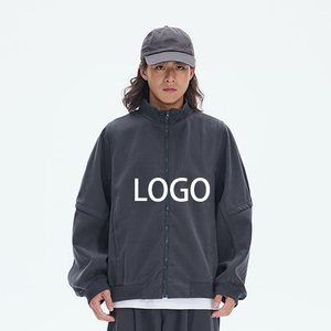 Custom Logo Unisex High Quality  100% Polyester Plus Size Zip Up Street Wear Jacket Outdoor Men Jacket With Pocket