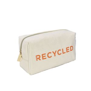 Sedex/Lvmh Recycled Eco friendly Bulk Organic Cotton Canvas Metal Zipper Private Label Custom Cosmetic Bags makeup bag
