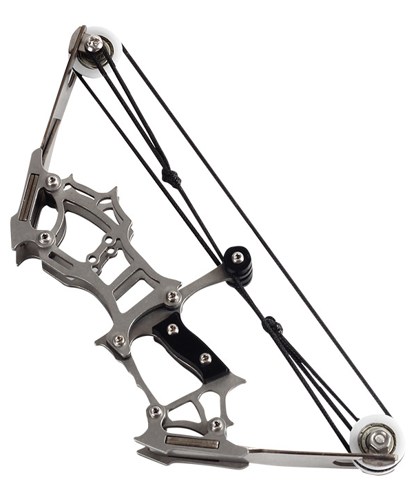 He' Nan Juershang Trading Co., Ltd. Mini Stainless Steel Compound Bow Small Pulley Bow Arrow Shooting Toy Indoor and Outdoor Decompression Bowstring Set