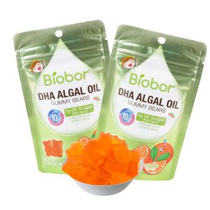 Biobor Standing Bag Good Quality Delicious 50G Healthy Dhl Algar Oil Better For You Gummy Bear With Orange Flavor