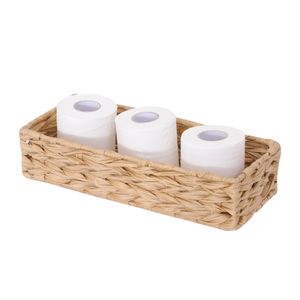 Rattan PE Rectangle Plastic Woven storage baskets Desktop clutter storage Small toy parts