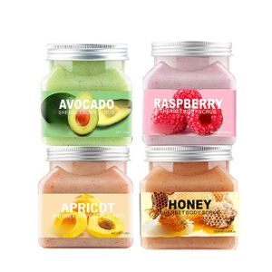 Custom Handmade whitening Ice Cream Natural Body Scrub Natural Ingredients Mango Avocado Shea Butter Facial Scrub