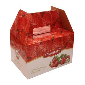 Customized printing biodegradable storage paper box packaging with large size and handle for eggs and fruits