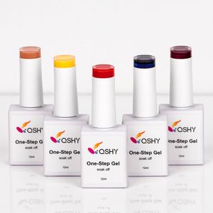 QSHY Private Label UV Gel Nail Polish Kit Bulk Orange Soak Color Gel Polish OEM One-Step Nail Art Sets