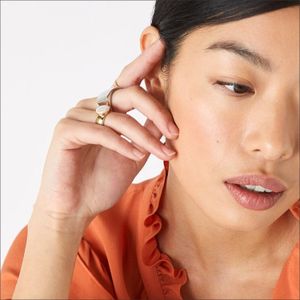 Baroli Filled 18K gold plating geometry Opening adjustable women finger rings Thick Croissant ring