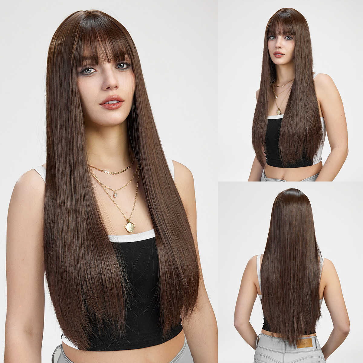 Xiamen Fire Lion International Trade Co., Ltd Wig Women's Long Hair Long Straight Hair Full Head Set