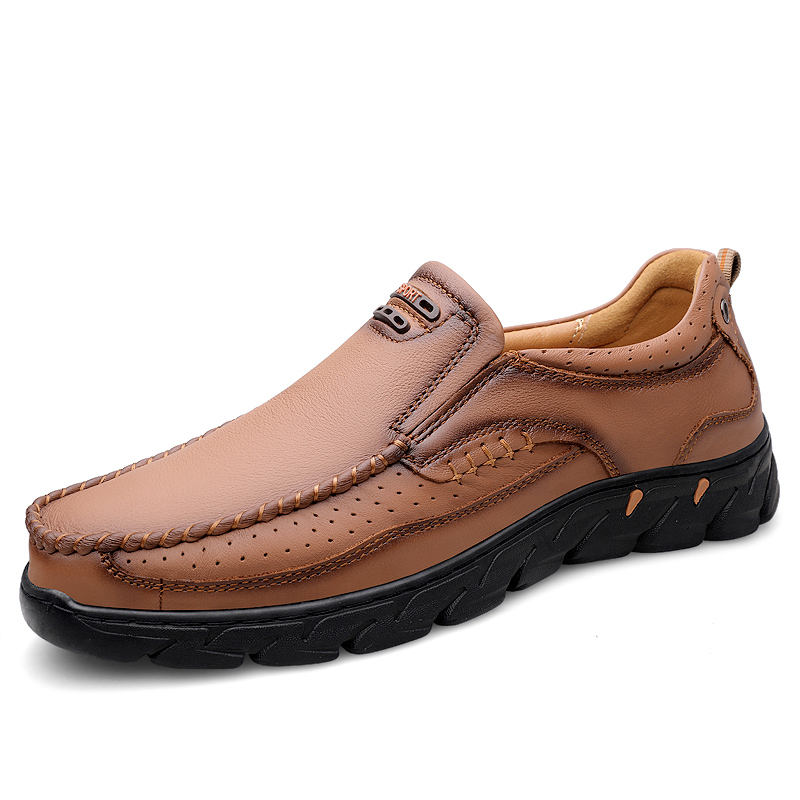 Jinjiang Shufer Shoes Co., Ltd. Factory Supply Italian Style 4 Season Pure Cow Leather Custom LOGO Retro Men Business Office Comfortable Dress Loafer Shoes