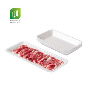 Customized Factory PS Disposable Tray  Food Rectangle Foam Meat Tray for Fresh food