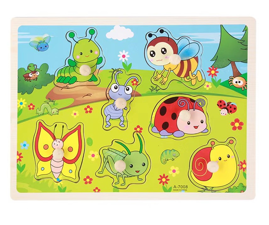 Kids 3D Puzzle Wooden Toys Colorful Shape Cognition Wood Puzzle Children Early Learning Educational Montessori Toys