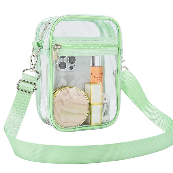 Multi-color customized shoulder transparent waterproof crossbody PVC bag Outdoor portable fashion key coin purse