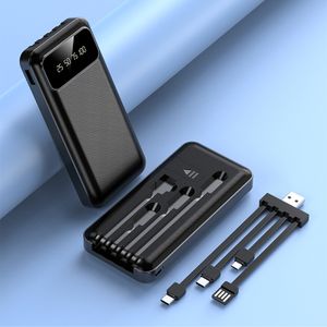Portable Power Bank with 4 Built-in Cable 10000mAh Power Banks & Power Station For iPhone For Samsung For HUAWEI For Xiaomi