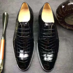 Handmade mens shoes high-end customize genuine leather crocodile shoes men high grade laces up Party office dress shoes for men