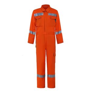 100% Cotton Custom Technical Electrician Workshop Safety Work Wear Coverall Men Long Sleeve Hi Vis Reflective Jumpsuits Overalls