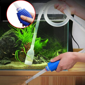 EWE Aquarium Basic Style Fish Tank Siphon Pump Hose Aquarium Gravel Cleaner Manual Pump Water Changer for Draining Water