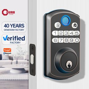 Automatic Tuya Deadbolt Zinc Alloy Door Lock Password Smart Entry Digital Locks Electric Tubular Intelligent Door Lock