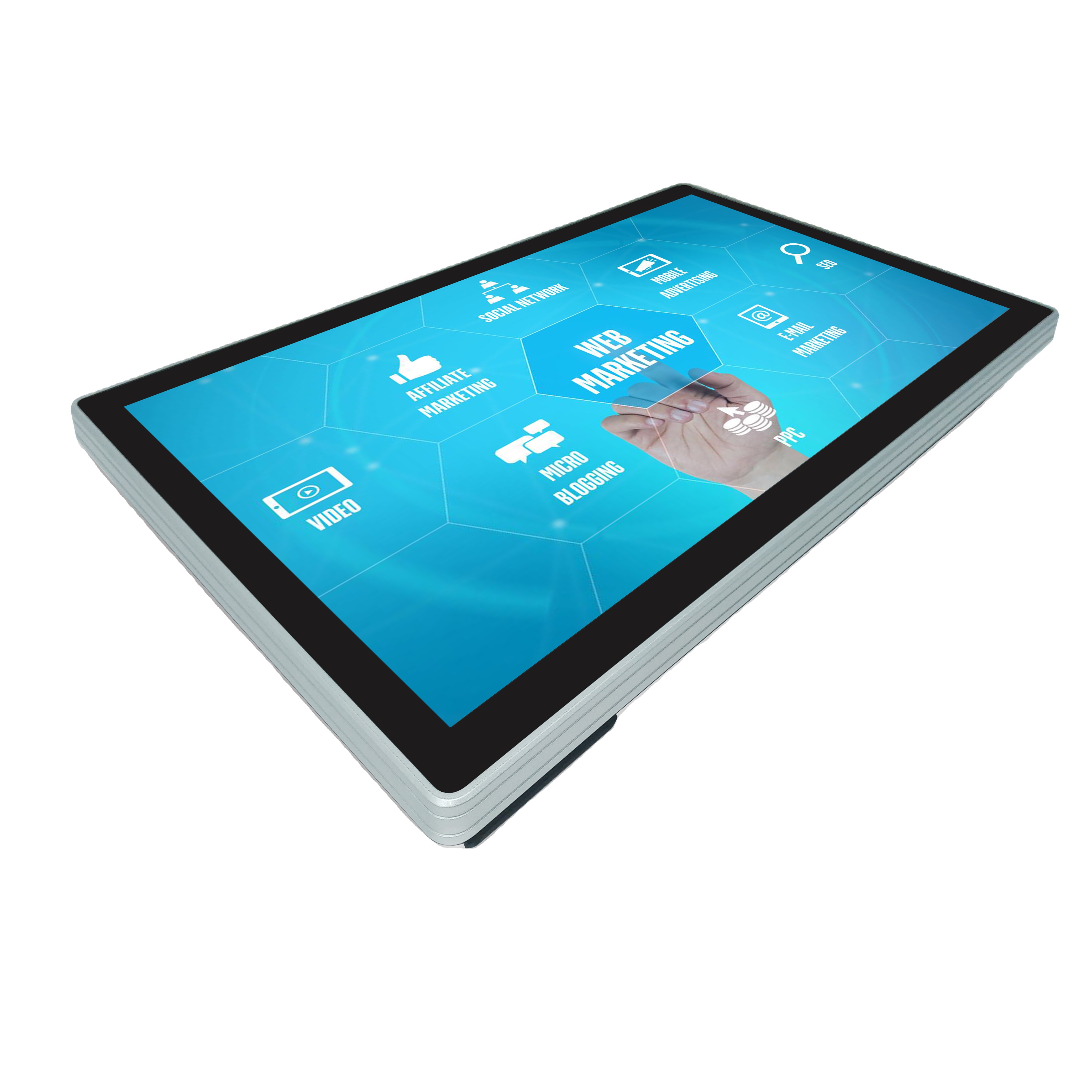 32 Inch Wall Mount Lcd Advertising Display Advertising Equipment SDK Oem Odm Digital Signage Indoor Touch Screen Black / White