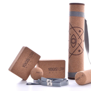 High Quality Organic Cork Yoga Set Natural High Density Cork Sets Increase Flexibility Improve Posture
