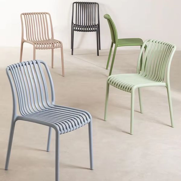 Outdoor Dining Chairs Factory Price High Quality PP Plastic Stacking Newly Designed Garden Indoor Modern Restaurant Furniture