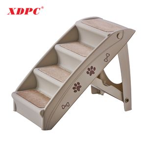 Plastic pet stair Folding pet ladder stair cat dog climbing ramp for bed
