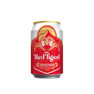 Two Red Tigers Lager 4.5% Alcohol Box Carton Bottle Barrel Packaging 330ml Steam Beer Wholesale from Vietnam Manufacturer