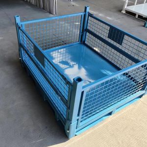 Warehouse Mesh Storage Container Heavy Duty Storage Stillage Foldable Steel Container