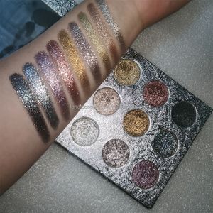 Custom High quality Makeup 9 Colors Cardboard Metallic Eyeshadow Palette Wholesale Pick Your Own Colors Eyeshadow Private Label