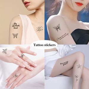 Black Butterfly  & Word Design Finger, Wrist, Small Body Part Temporary Tattoo Stickers Long Lasting Water proof Tattoo Stickers