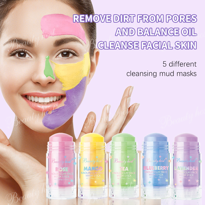 Rose Mango Blueberry Lavendef Whitening Clay Face Stick Mask Purifying Cleansing Oil Remover Acne Blackhead Facial Mud Mask