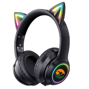 Wireless Cat Ear LED Light Wireless BT 5.0 Headphone Lovely Kids Stereo Headset Children earphone Folding Earphone