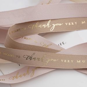 Brand Bronzing Ribbon Custom Printed Cotton Ribbon for Gift Packaging