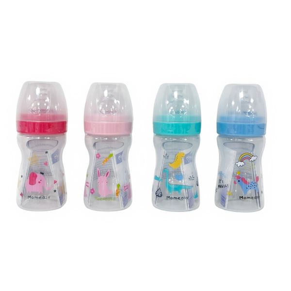 5oz/150ml Anti Colic Wide-neck Feeding Bottle BPA Free Baby Milk Bottle with Natural Response Nipple