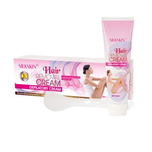 SILKSKIN Chemical Depilatory Cream Hair Removal Paste for Face Body and Skin