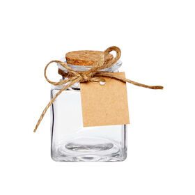 50ml 2oz clear square shape seasoning spice bottle candy glass jars sets for wedding favors with cork lid