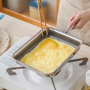 Hot Sale Square Eco-friendly Pan 304 Stainless Steel Non -stick Frying Pan Honeycomb Fried Steak Cookware
