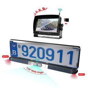 DIY 2.4G wireless solar power car rear view truck wireless reverse backup camera with 7 monitor reversing aid system