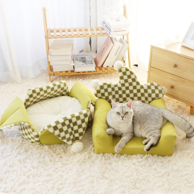 Hangzhou Beauty Pet Products Co., Ltd. Soft Plush Dog Cat Sofa Bed Cat Round Pet Bed for Dog and Cat